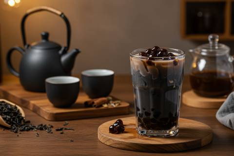 Làm Trà Sữa Olong Bóng Đêm Tại Nhà Đơn Giản Hiệu Quả
