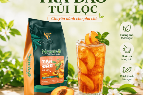 Trà Đào Túi Lọc Newtea: Cách Pha Trà Đào Cam Sả