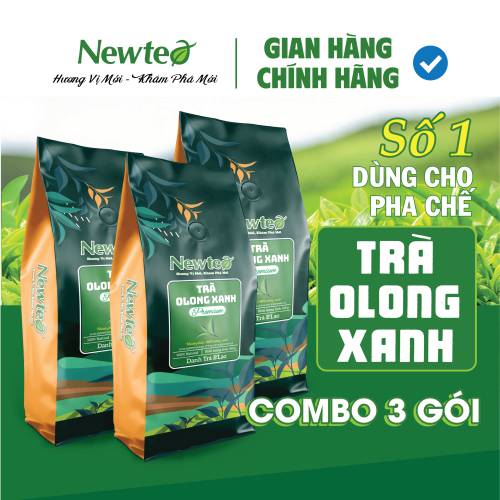 Combo 3 Gói Trà Olong Xanh Cao Cấp Newtea 1500g - Pha Olong Long Nhãn, Olong Sữa