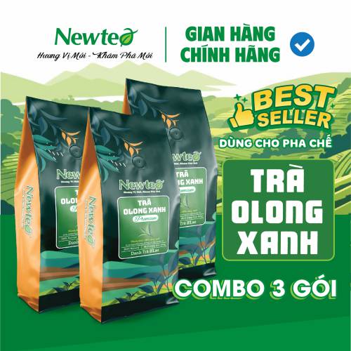 Combo 3 Gói Trà Olong Xanh Cao Cấp Newtea 1500g - Pha Olong Long Nhãn, Olong Sữa