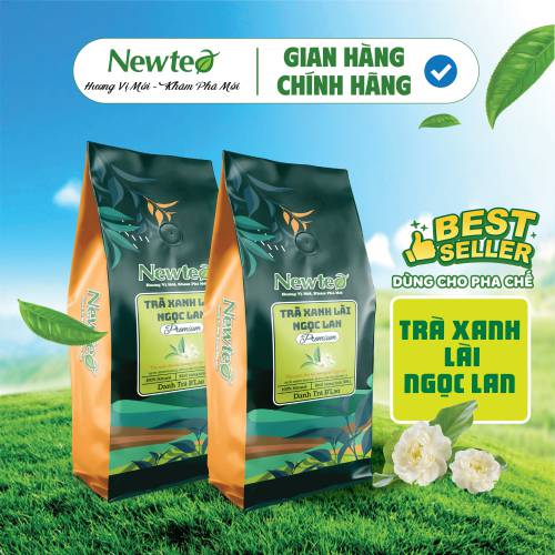 Combo 2 Gói Trà Xanh Lài Ngọc Lan Cao Cấp Newtea 1000gr - Chuyên Pha Trà Chanh, Trà Tắc