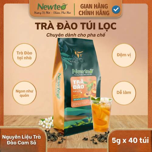TRÀ ĐÀO TÚI LỌC Cao Cấp Newtea 200g (40 Túi)