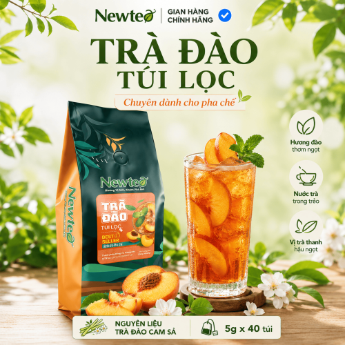 TRÀ ĐÀO TÚI LỌC Cao Cấp Newtea 200g (40 Túi)