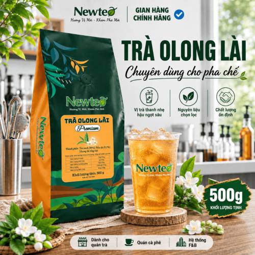 Trà Olong Lài Cao Cấp Newtea 500g - Pha Trà Sữa Cốm, Olong Nhài Sữa Phê La, Trà Trái Cây