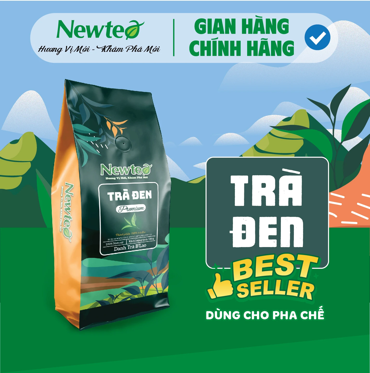 Trà Đen Cao Cấp Newtea 500g - Dùng Trong Pha Chế Trà Sữa Đậm Vị