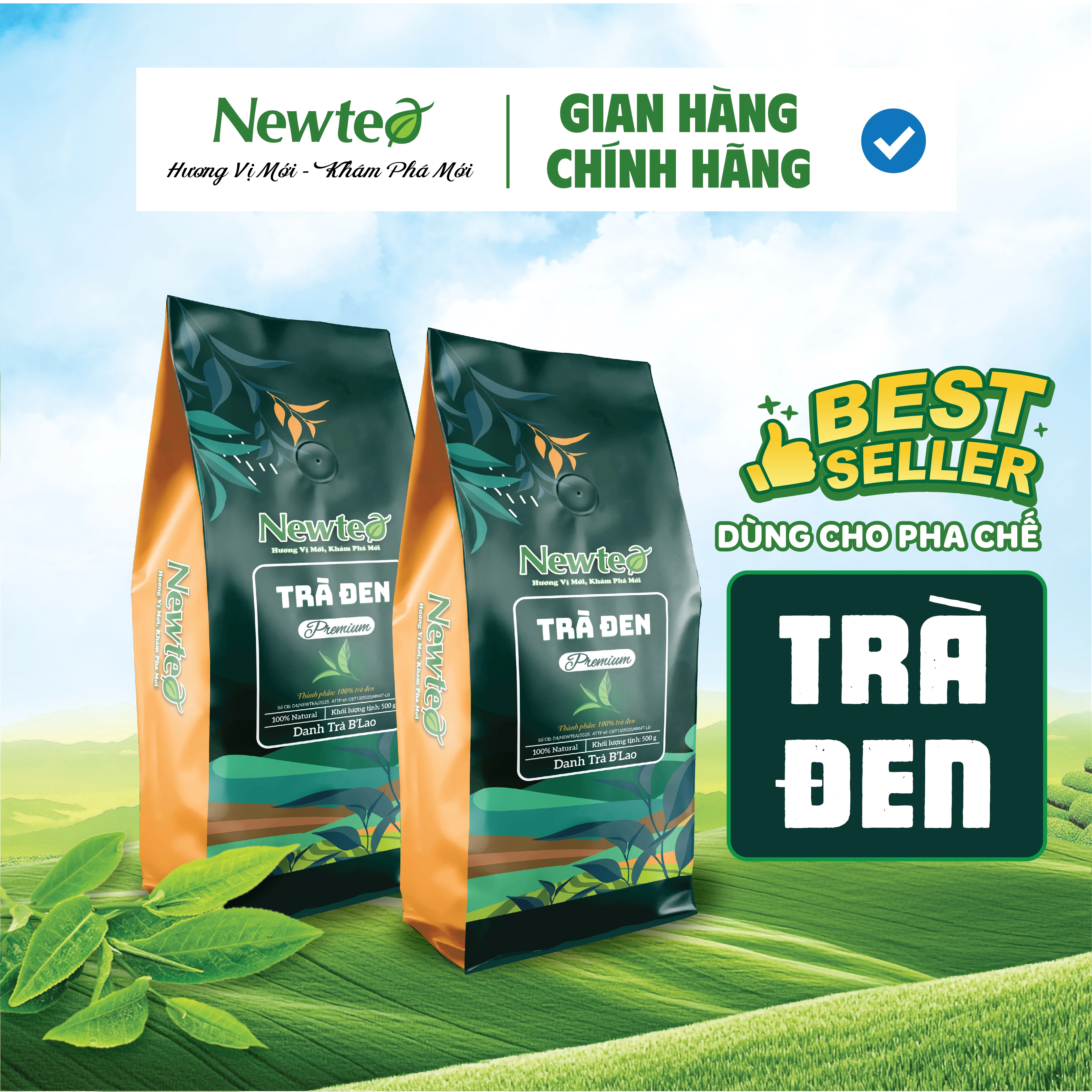 Combo 2 Gói Trà Đen Cao Cấp Newtea 1000g - Dùng Trong Pha Chế Trà Sữa Đậm Vị