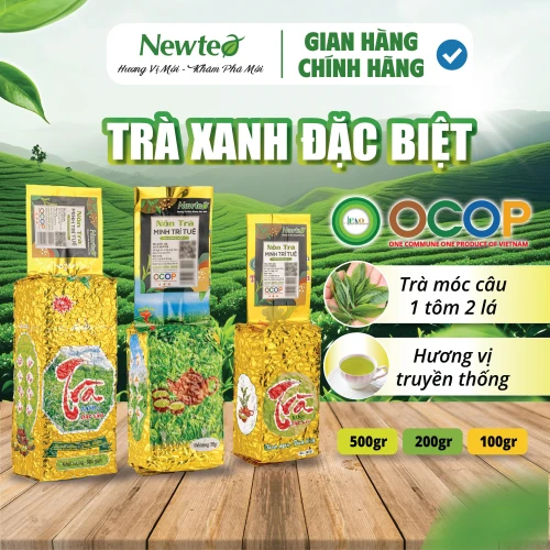 Nõn trà Minh Trí Tuệ Newtea 500g,Đặc sản Trà xanh Thái Nguyên, Trà Móc câu Cao cấp