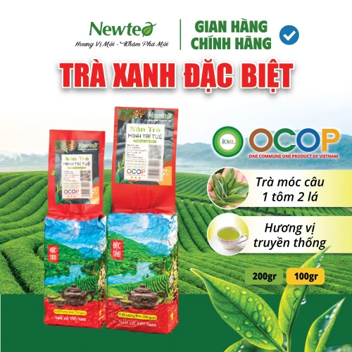 Nõn trà Minh Trí Tuệ Newtea 200g, Đặc sản Trà xanh Thái Nguyên, Trà Móc câu Cao cấp