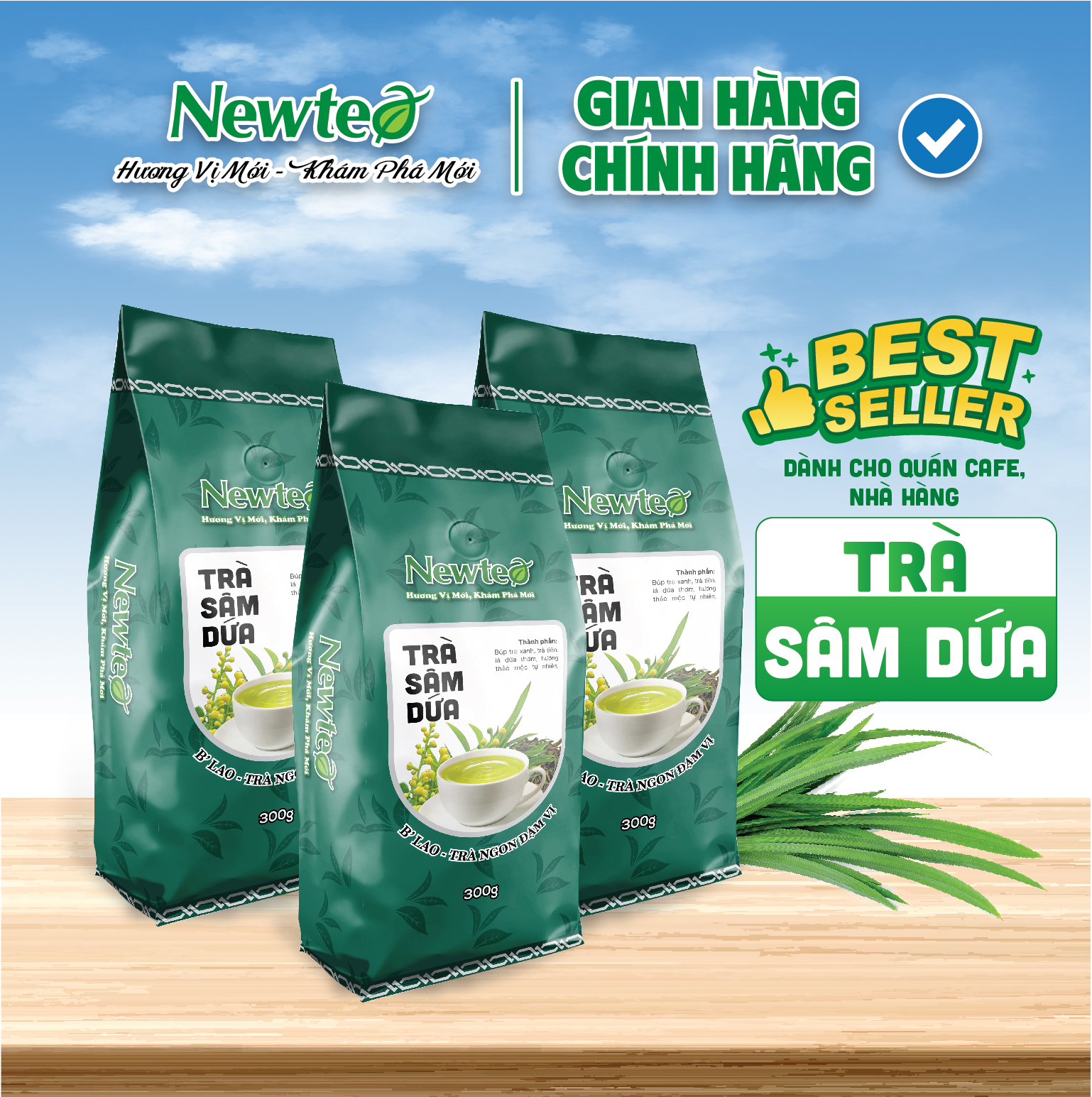 Combo 3 Gói Trà Sâm Dứa Cao Cấp Newtea 900G