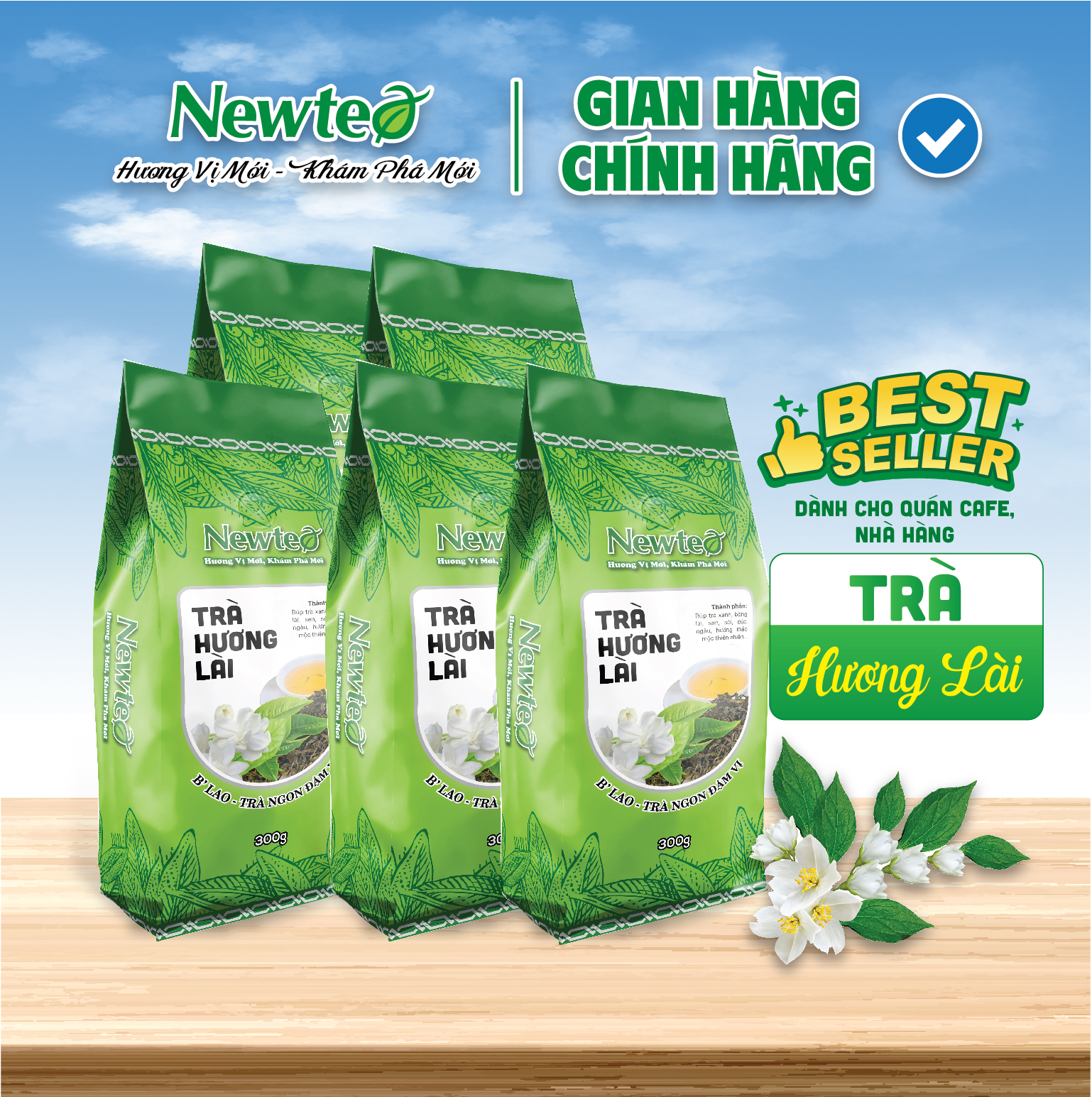 Combo 5 Gói Trà Hương Lài Cao Cấp Newtea 1500G