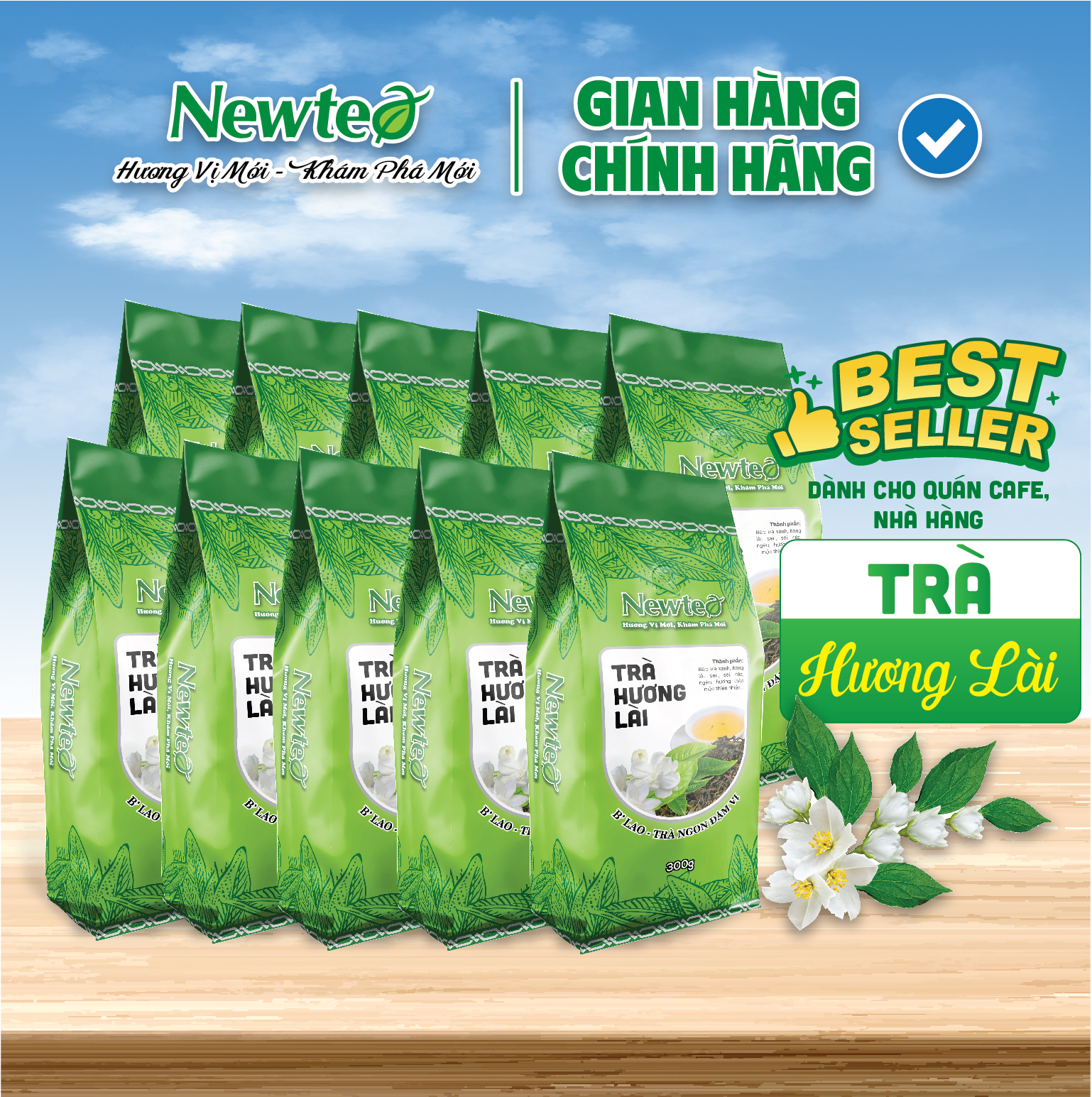 Combo 10 Gói Trà Hương Lài Cao Cấp Newtea 3000G