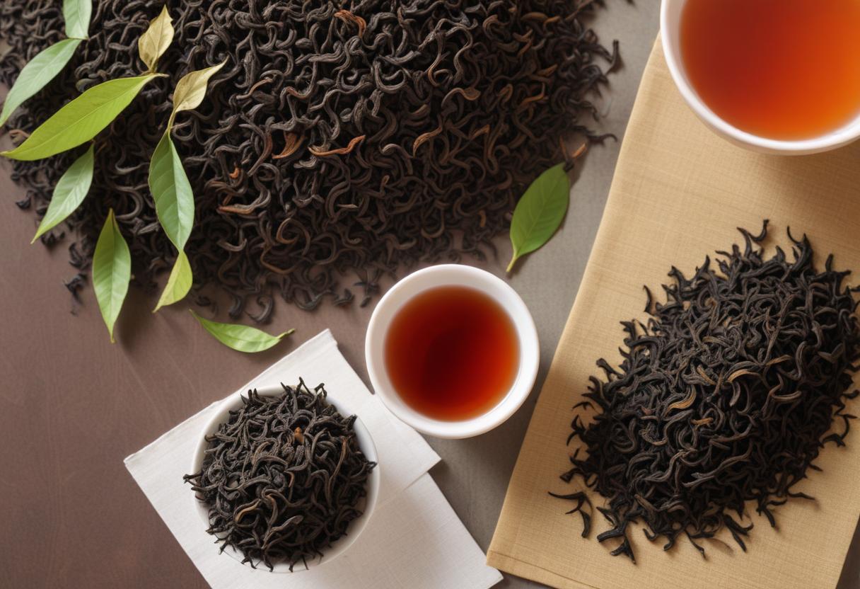 Lá trà đen và ly trà - Lợi ích sức khỏe từ trà đen