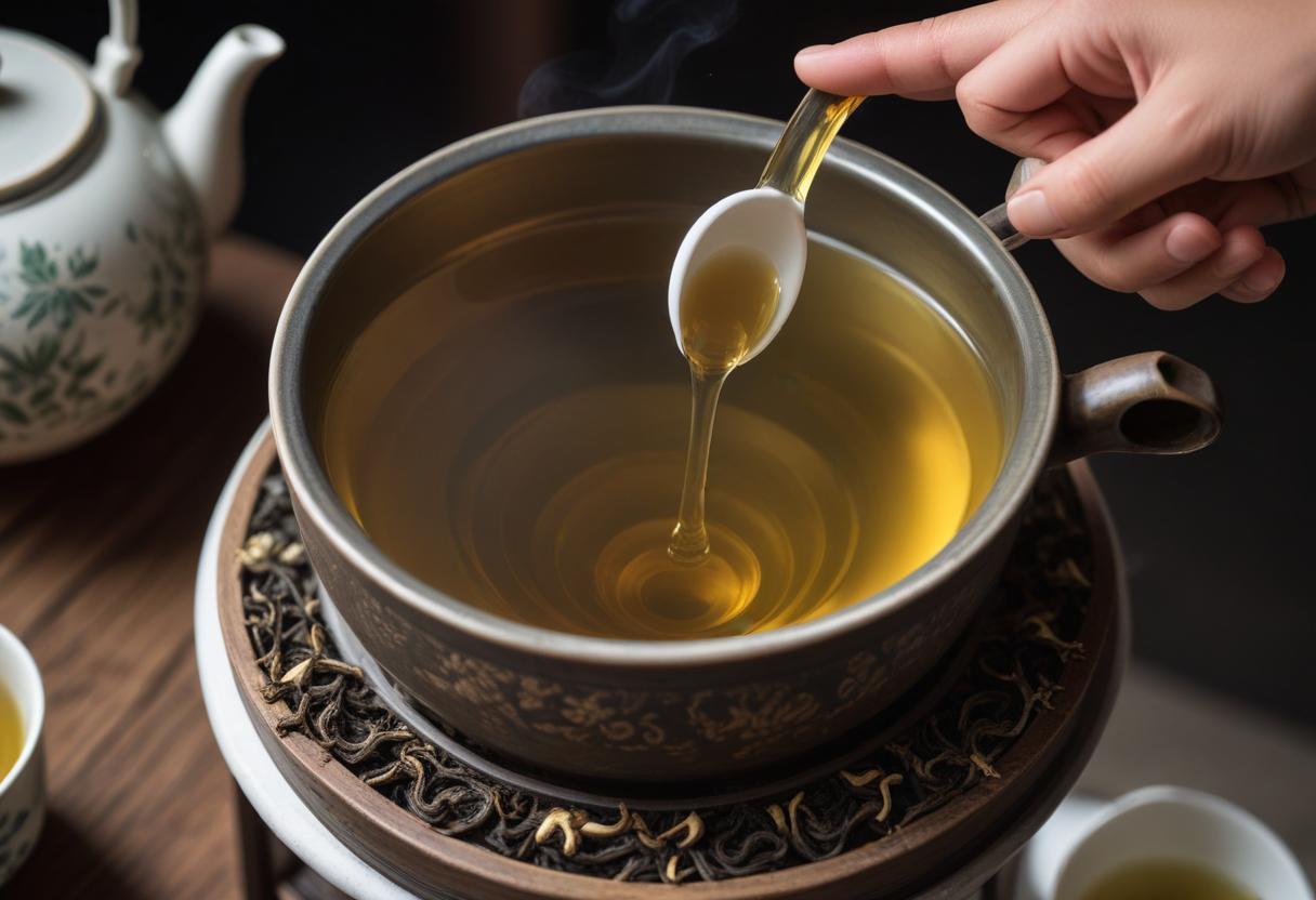 Quá trình pha trà lài với nhiệt độ nước chuẩn