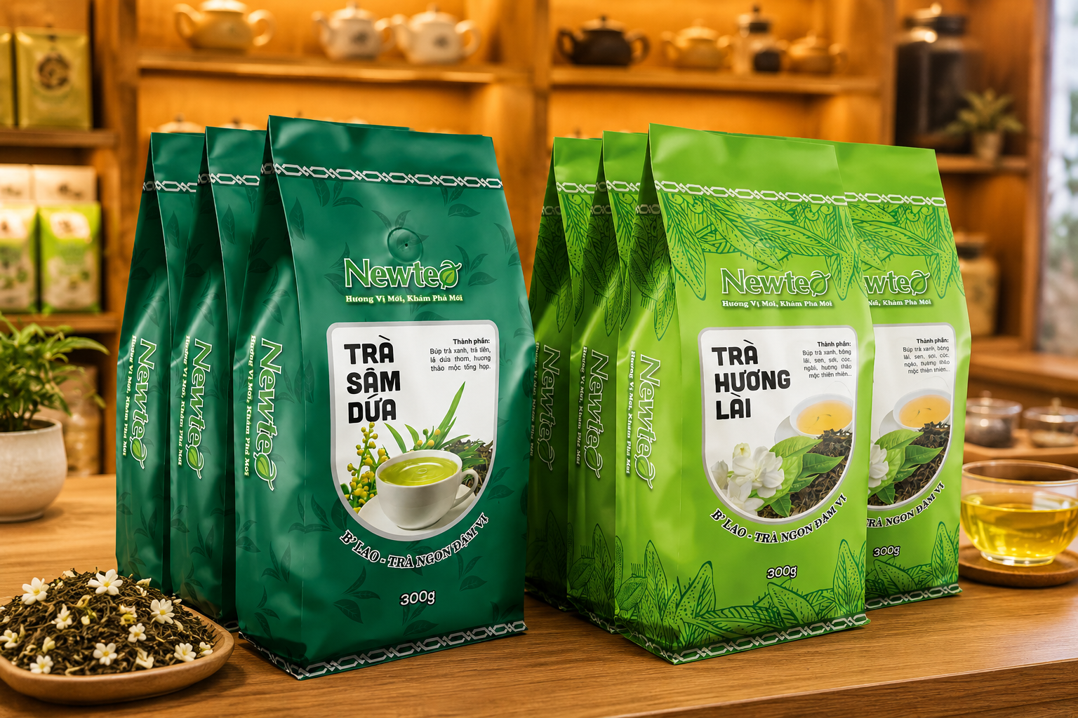 combo trà ướp hương Newtea hương lài và sâm dứa giá sỉ