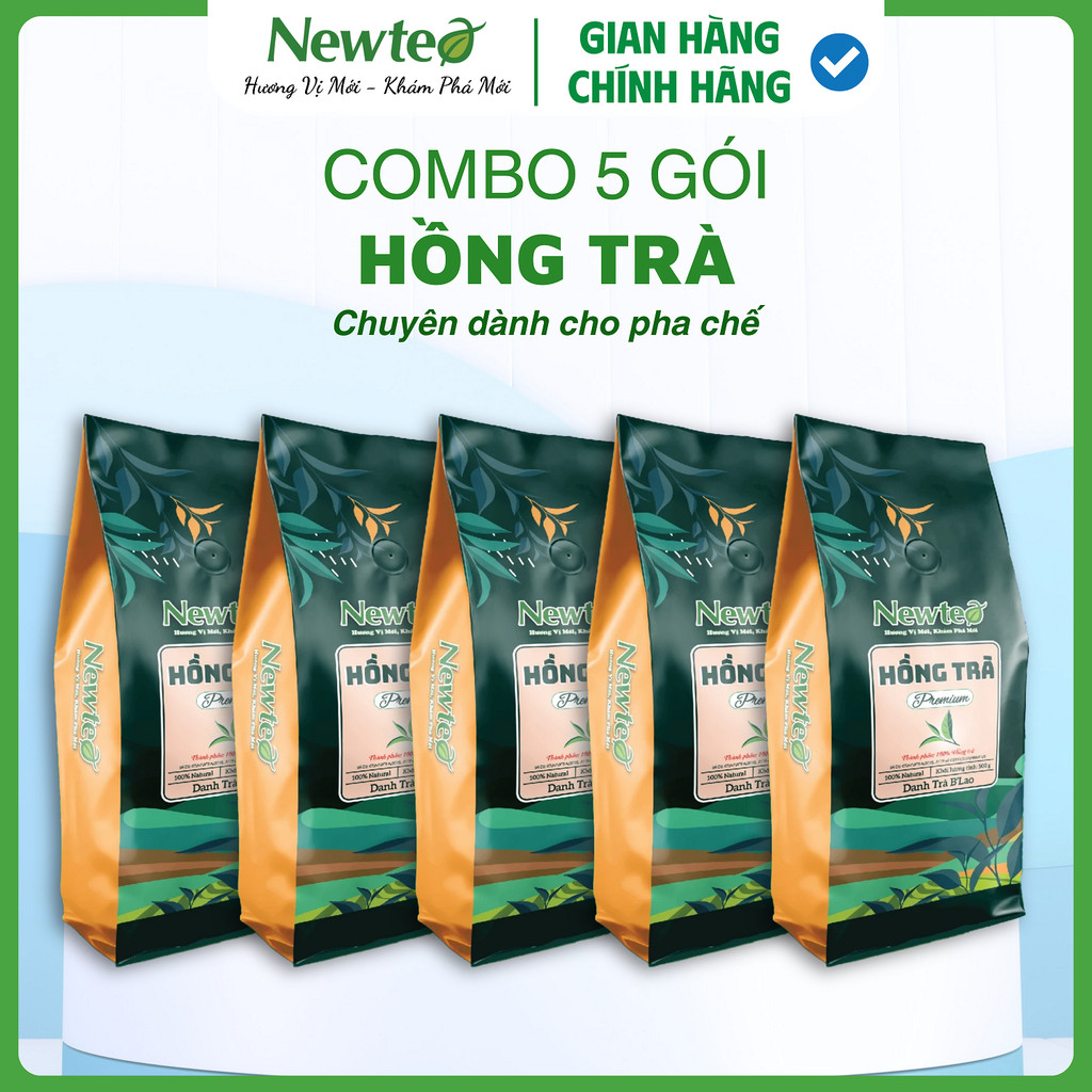 Combo 5 Gói Hồng Trà Cao Cấp Newtea Gói 2500gr - Chuyên Pha Chế Hồng Trà Long Nhãn, Trà Sữa, Hồng Trà Cam Xí Muội